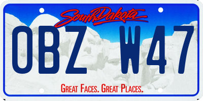 SD license plate 0BZW47