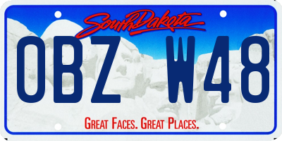 SD license plate 0BZW48
