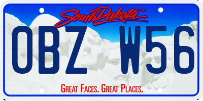 SD license plate 0BZW56