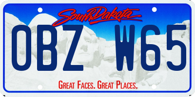 SD license plate 0BZW65