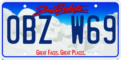 SD license plate 0BZW69