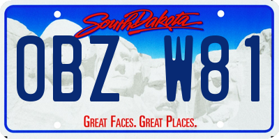 SD license plate 0BZW81