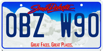 SD license plate 0BZW90