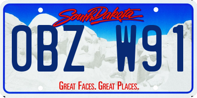 SD license plate 0BZW91