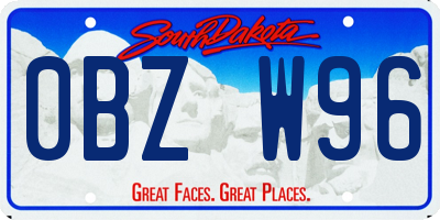 SD license plate 0BZW96