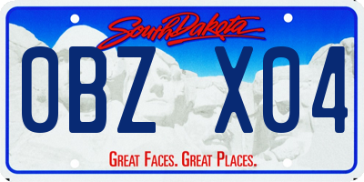 SD license plate 0BZX04