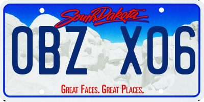 SD license plate 0BZX06