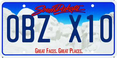 SD license plate 0BZX10
