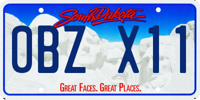 SD license plate 0BZX11