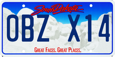 SD license plate 0BZX14