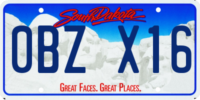 SD license plate 0BZX16