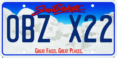 SD license plate 0BZX22