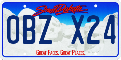 SD license plate 0BZX24