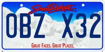 SD license plate 0BZX32