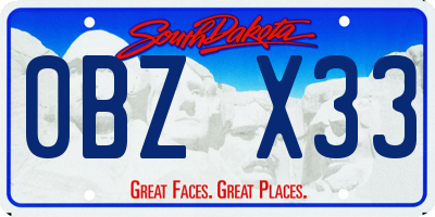SD license plate 0BZX33