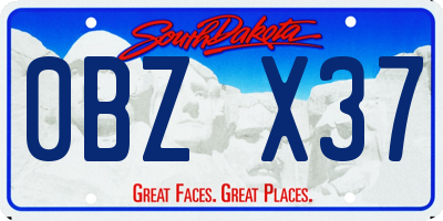 SD license plate 0BZX37