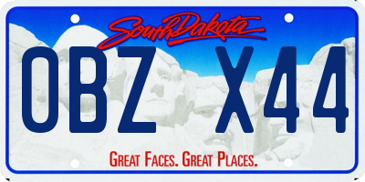 SD license plate 0BZX44