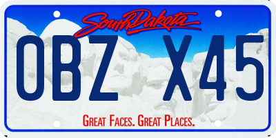 SD license plate 0BZX45