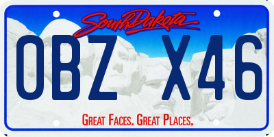 SD license plate 0BZX46