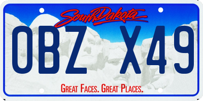 SD license plate 0BZX49