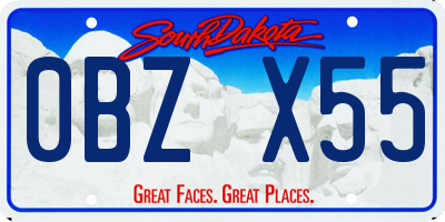 SD license plate 0BZX55