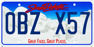 SD license plate 0BZX57