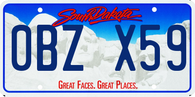 SD license plate 0BZX59