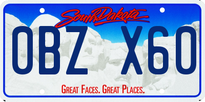 SD license plate 0BZX60