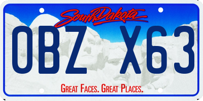 SD license plate 0BZX63