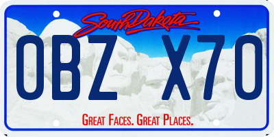 SD license plate 0BZX70
