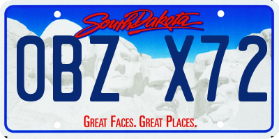 SD license plate 0BZX72