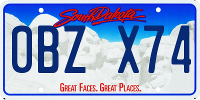 SD license plate 0BZX74