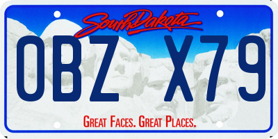 SD license plate 0BZX79