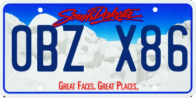SD license plate 0BZX86