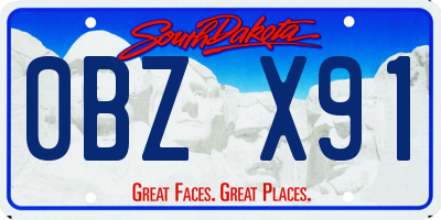 SD license plate 0BZX91