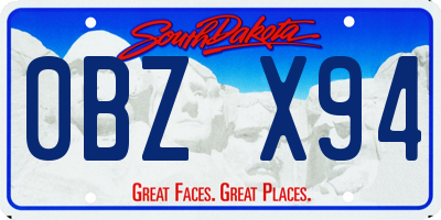 SD license plate 0BZX94