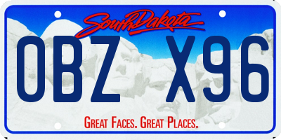 SD license plate 0BZX96