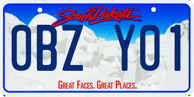 SD license plate 0BZY01