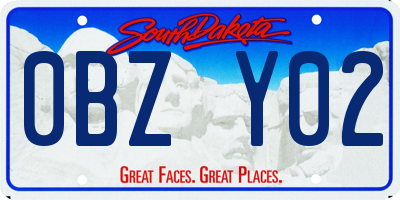 SD license plate 0BZY02