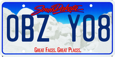 SD license plate 0BZY08