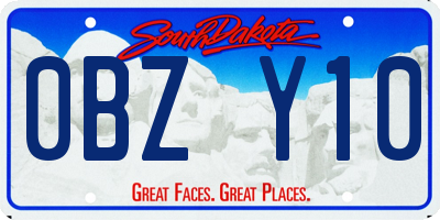 SD license plate 0BZY10