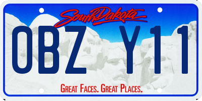 SD license plate 0BZY11