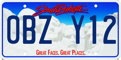 SD license plate 0BZY12