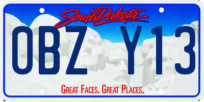 SD license plate 0BZY13