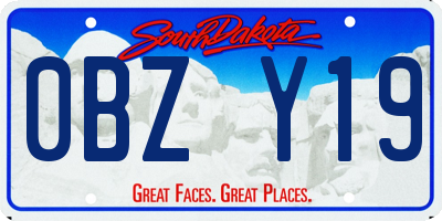 SD license plate 0BZY19