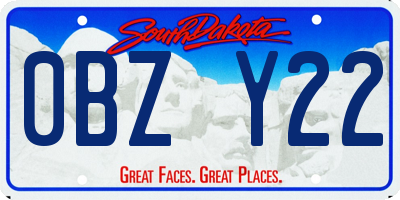 SD license plate 0BZY22