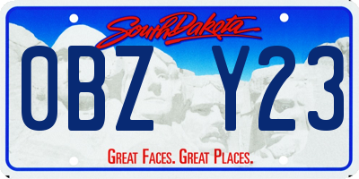 SD license plate 0BZY23