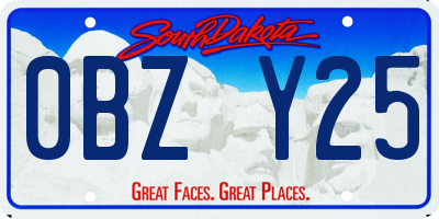 SD license plate 0BZY25