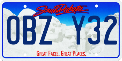 SD license plate 0BZY32