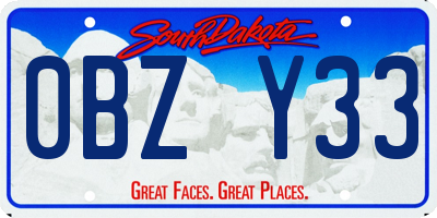SD license plate 0BZY33